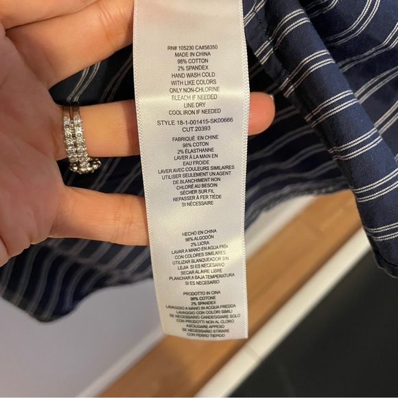 Joie Yenene Striped Asymmetrical Hem Midi Skirt Navy Size 0 - Picture 3 of 6